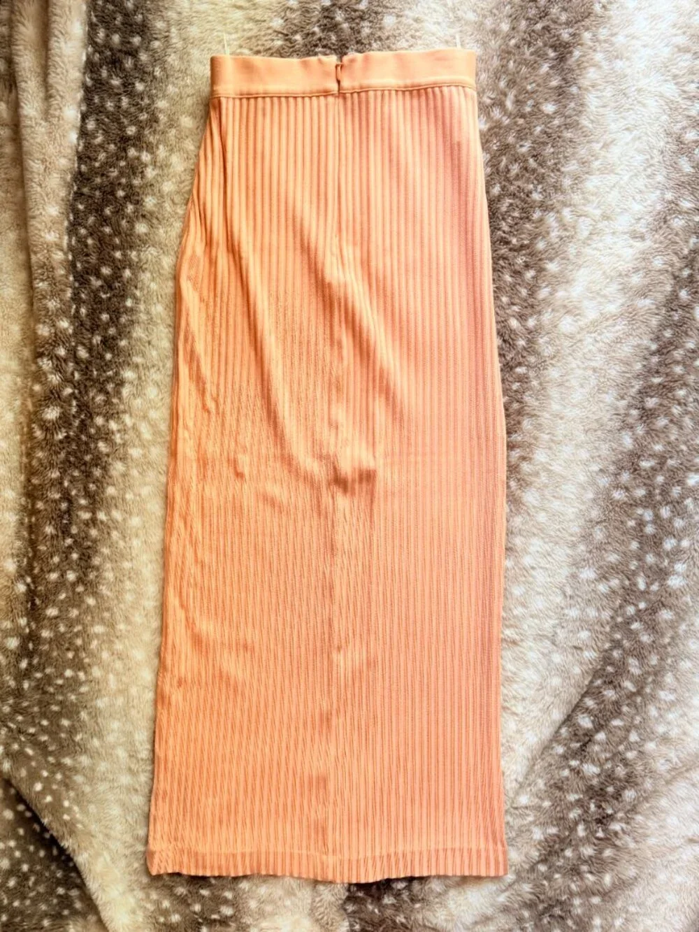 Size L House of CB Eve Neon Orange Ribbed Bodycon Maxi Skirt